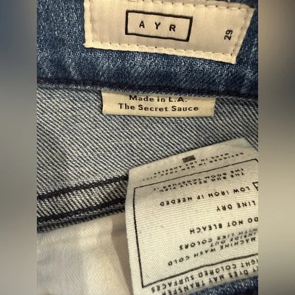 Ayr The Secret Sauce Good Mood Blue Denim Straight Jeans Sz 29 Regular - Picture 6 of 11